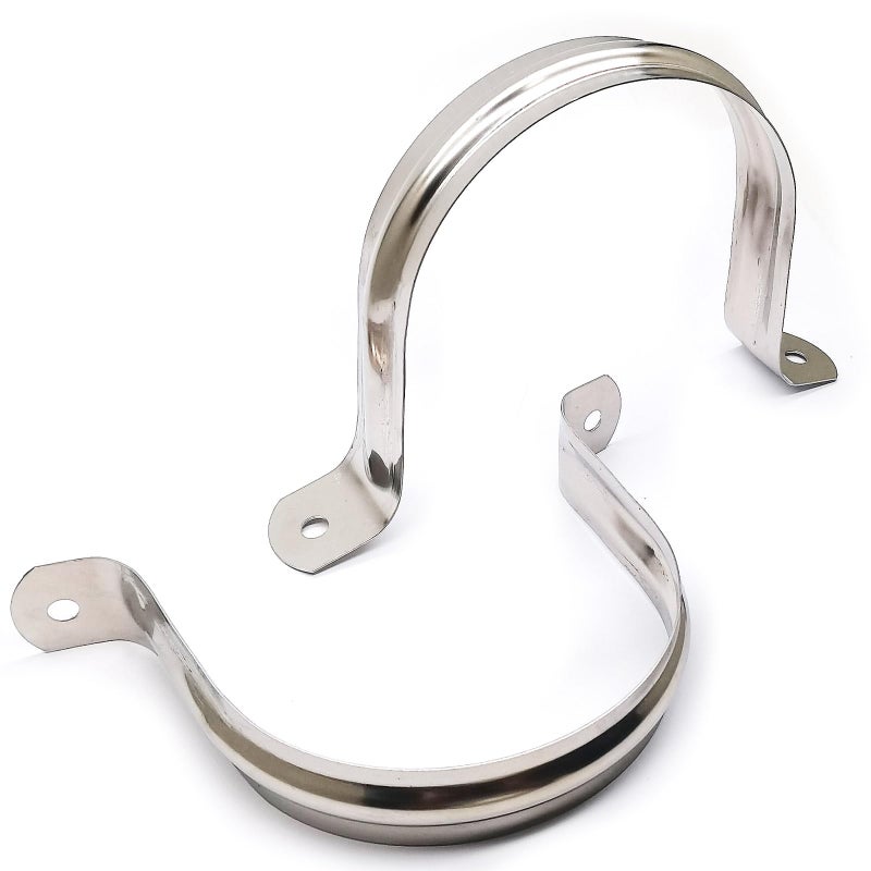 Nge 4inch Rigid Pipe Strap Clamp-Two Hole Strap-U Bracket Tube Clip-Stainless Steel Heavy Duty Pipe Fasten Holder-Secures Conduitï¼Œ4Pcsï¼ˆ115mm) - Image 1